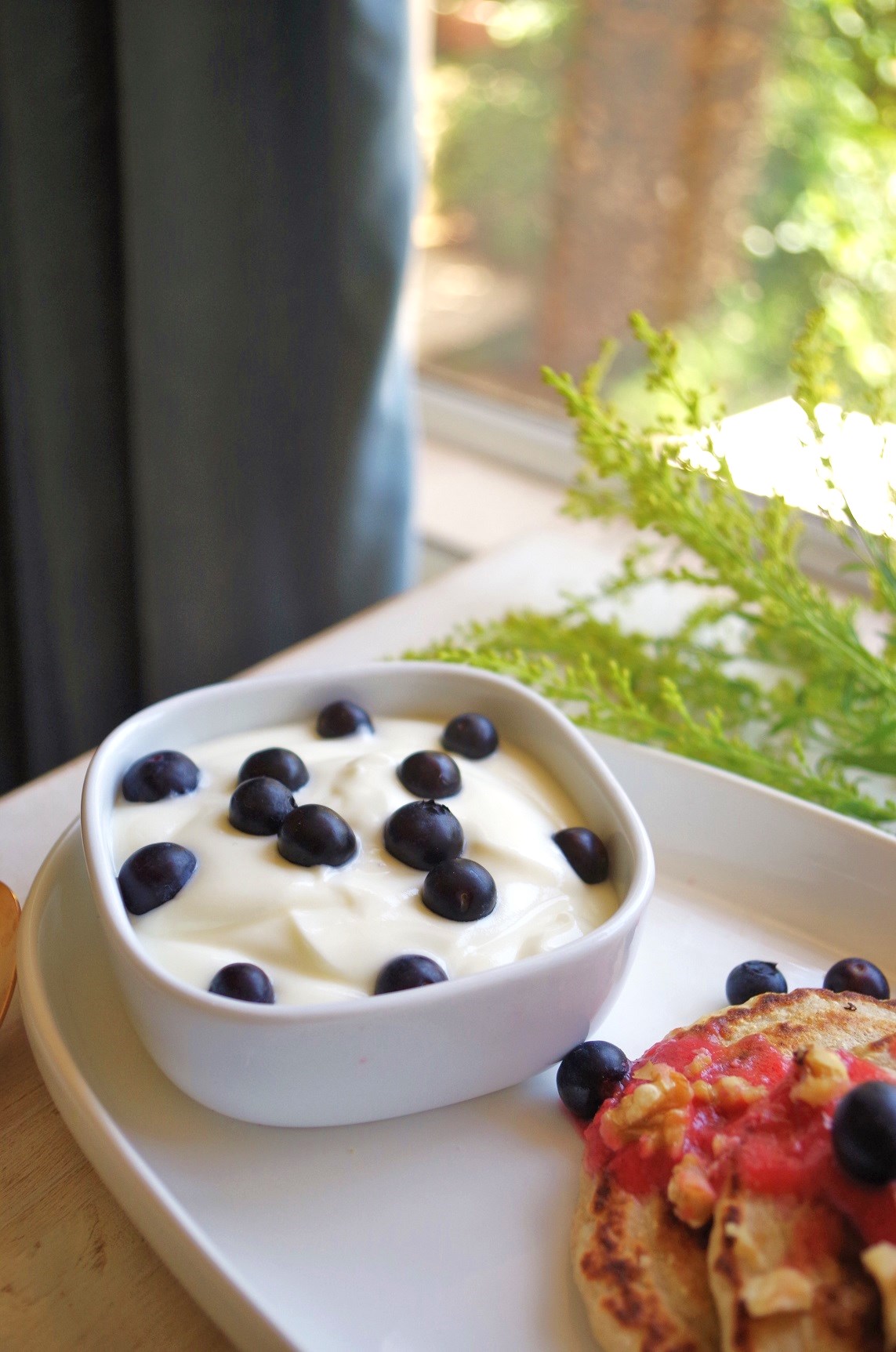 Greek yogurt and blueberries